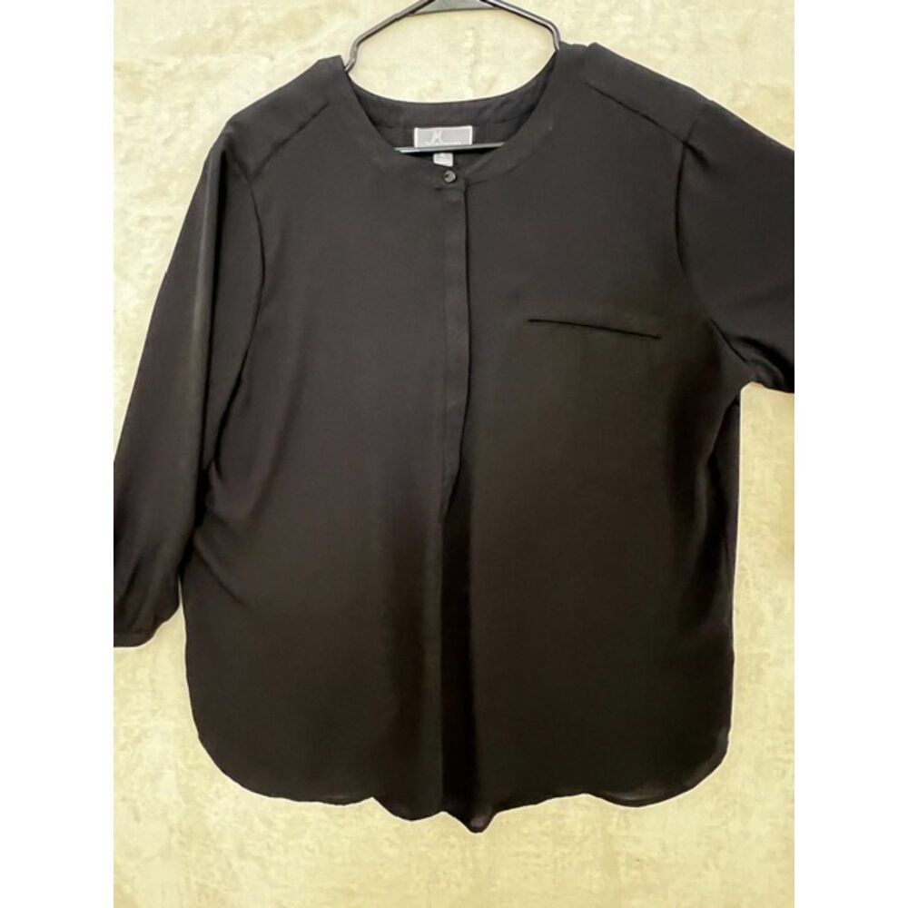 JM Collection, Black Long Sleeve Top XL